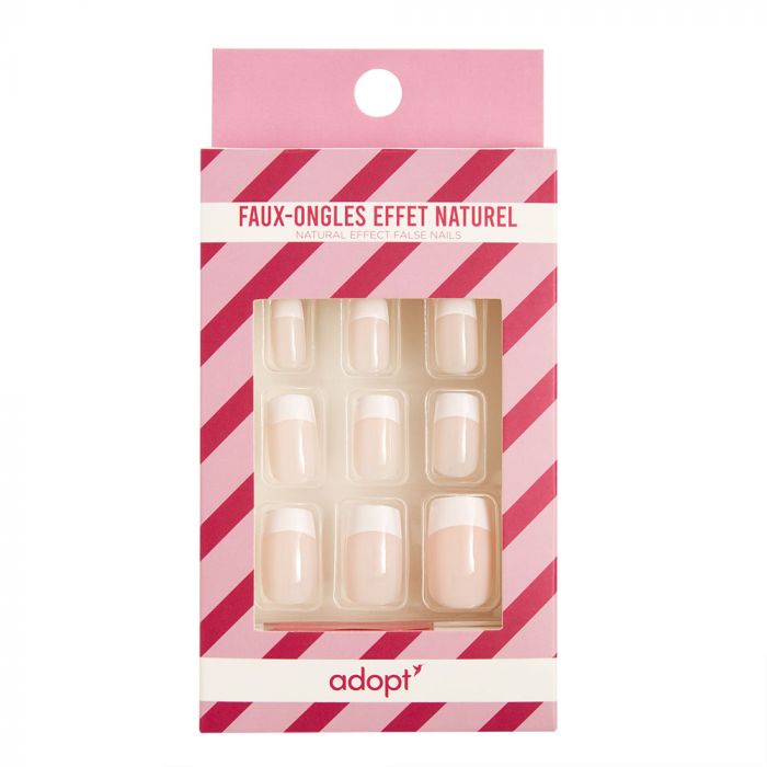 Pack de 12 faux-ongles effet naturel