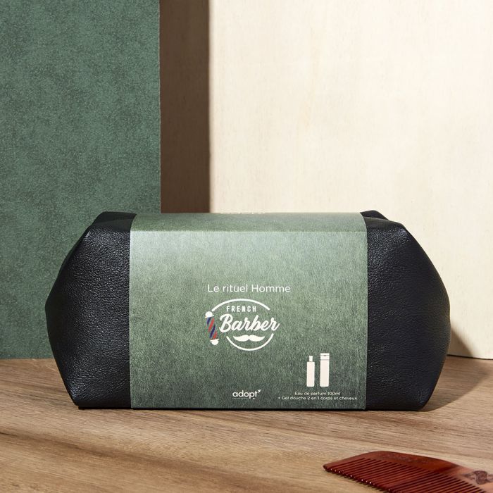 Coffret trousse French barber - Eau de parfum 100 ml, gel douche 2 en 1 corps et cheveux 250 ml - Adopt fete des peres, idees cadeaux, parfums, parfums lui - Maquillage, Parfums, Vernis, Roug