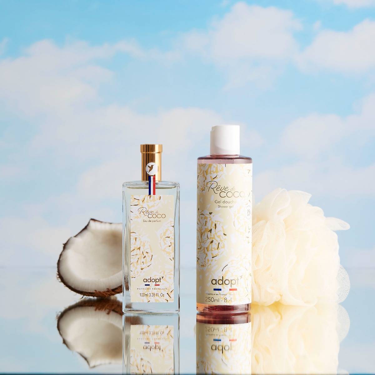 Rêve de coco Eau de parfum 100 ml + Gel douche 250 ml + fleur de bain