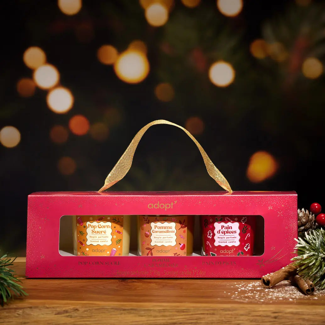 Coffret Mini Bougies Noel Coffret 3 bougies