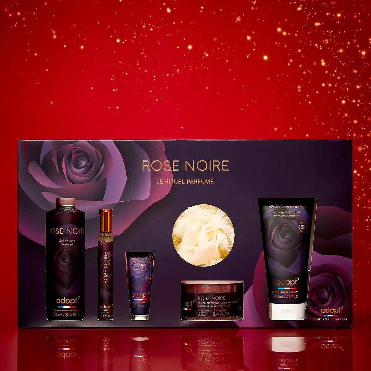 Rose Noire Maxi set of Rose Noire eau de parfum 30 ml + shower gel 250 ml + body lotion 200 ml + hand cream 30 ml + bath flower