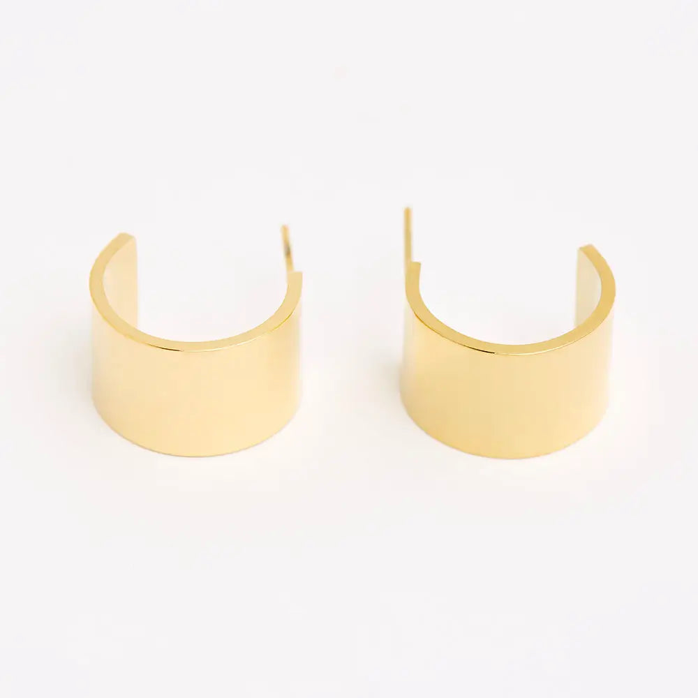 Boucles d'oreilles acier doré mini créole large