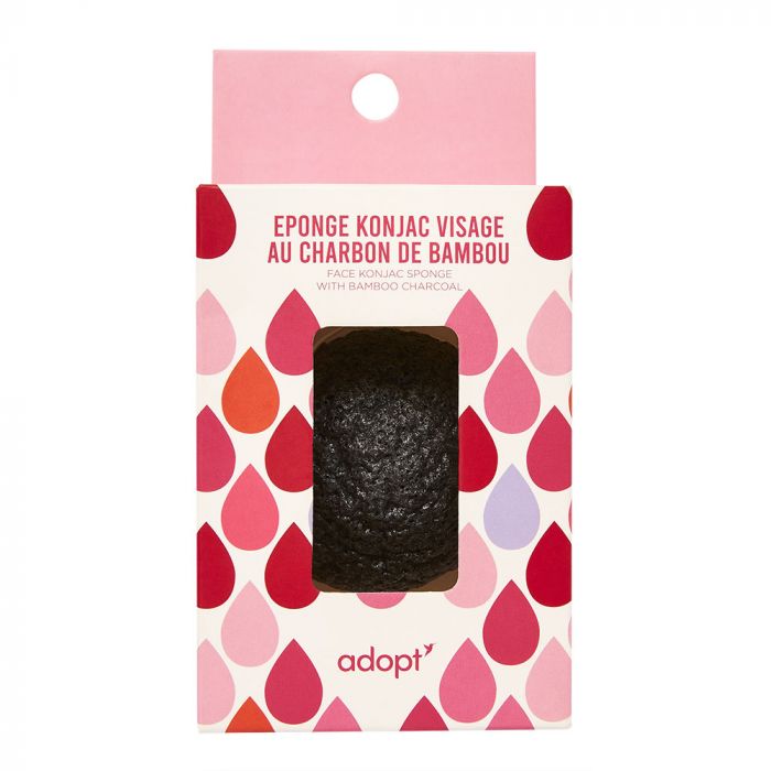 Éponge konjac visage au charbon de bambou